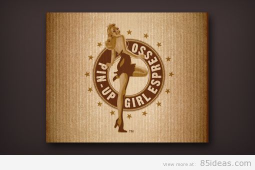 Pinup Girl Espresso retro thiet ke logo dep