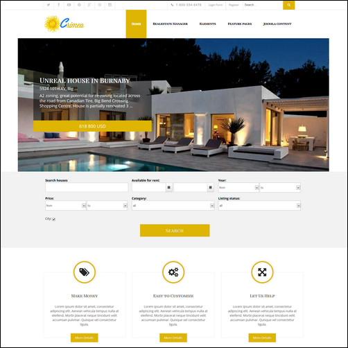 crimea real estate joomla thiet ke website bat dong san