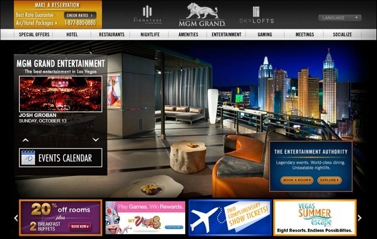 MGM Grand thiet ke website khach san