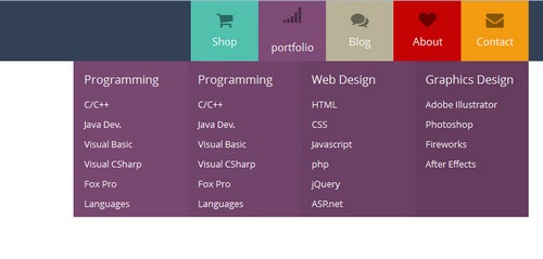 Flat UI NavigationMenu cho thiet ke web responsive