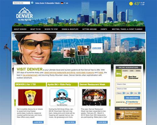 Giao diện web du lịch Denver