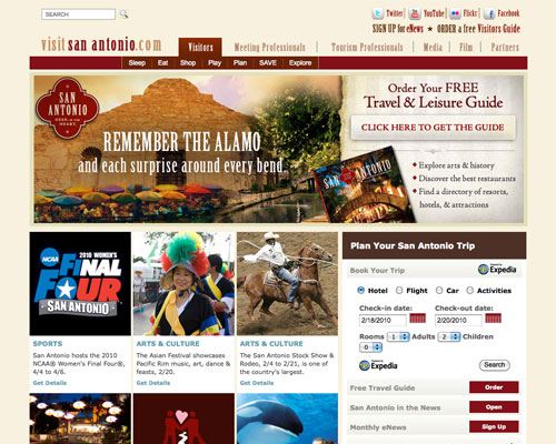 visitsanantonio thiet ke web du lich