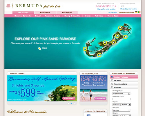 bermudatourism thiet ke web du lich