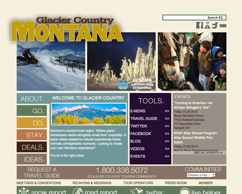 glaciercountry thiet ke web du lich