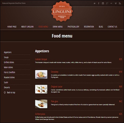 linguini thumb thiet ke web nha hang