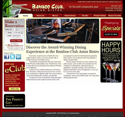 bamboo club restaurant website design thumb thiet ke web nha hang