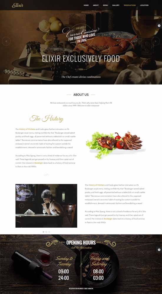 elixir restaurant html responsive template thiet ke web nha hang