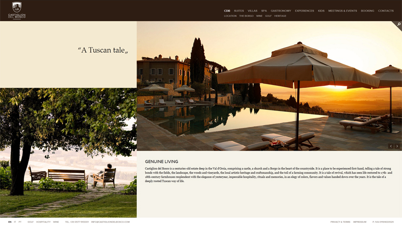 Catiglion del Bosco thiet ke website khach san