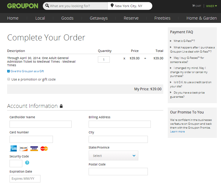 complete order form groupon thiet ke web ban hang