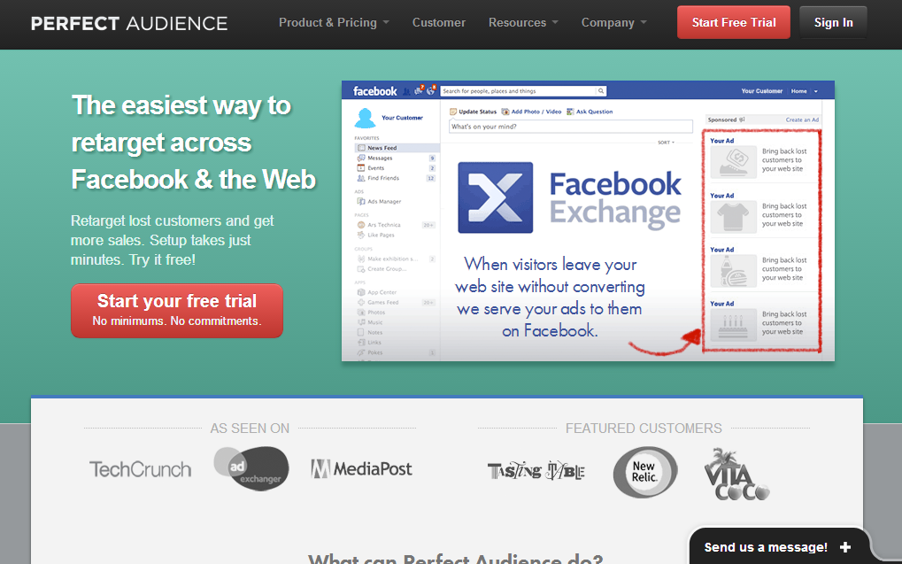 perfectaudience homepage thiet ke web ban hang