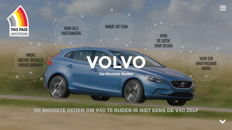 Vẻ đẹp tinh tế của 20 website sử dụng navigation hình tròn Volvo navigation trong thiet ke website dep