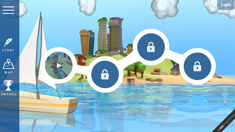 Vẻ đẹp tinh tế của 20 website sử dụng navigation hình tròn Game of Purpose navigation trong thiet ke website dep