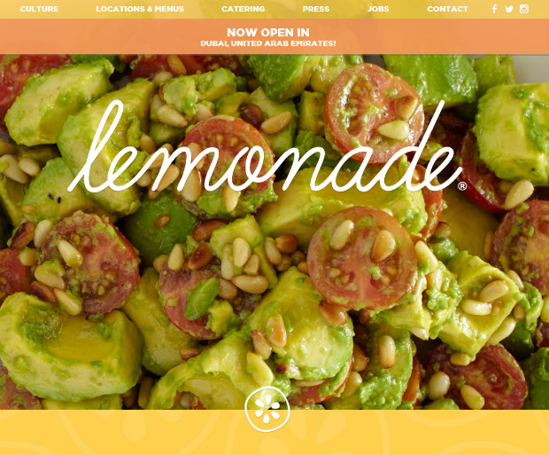 restaurants lemonade thiet ke web nha hang