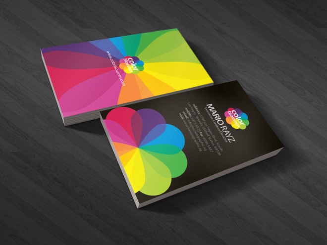 color business card