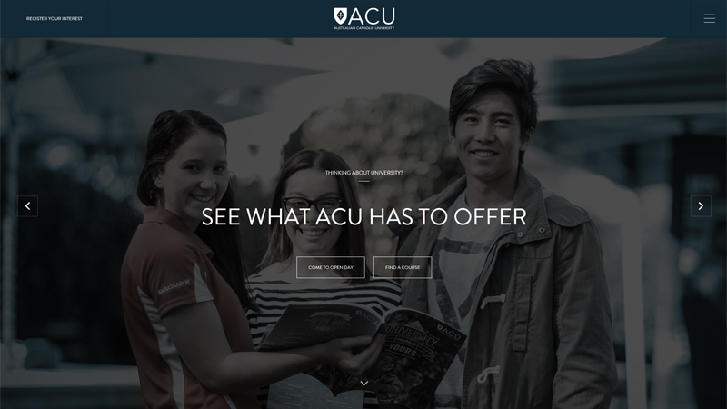 Australian Catholic University headline trong thiet ke web