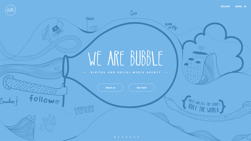 Follow Bubble headline trong thiet ke web