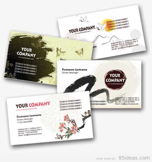 Asian-Inspired Personal Business Cards Templates