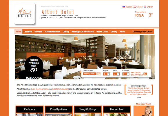 alberthotel thiet ke web khach san