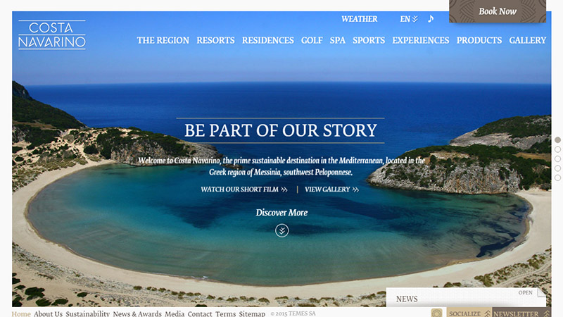 Costa Navarino thiet ke website dep