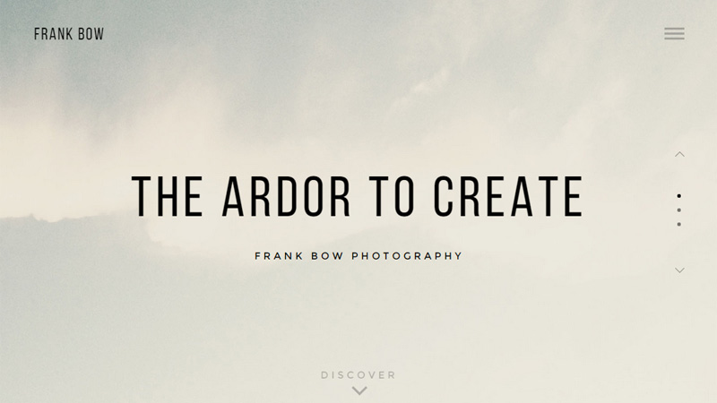 Frank Bow thiet ke website toi gian Photography