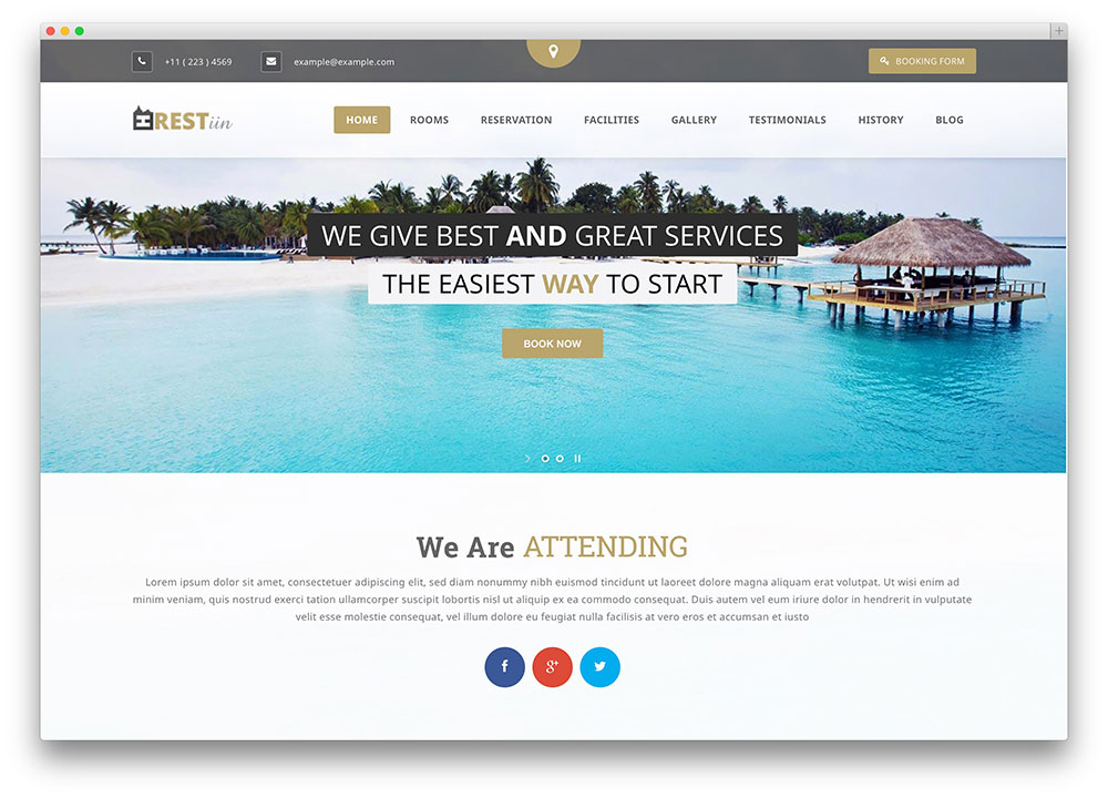 restinn hotel booking theme thiet ke web khach san