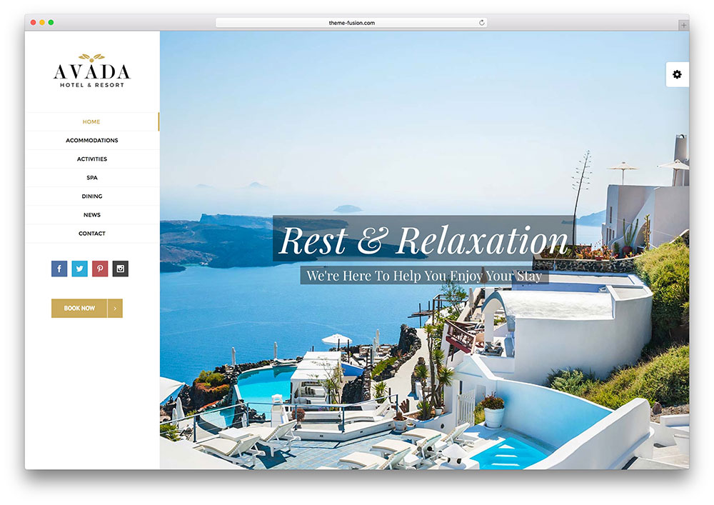 avada hotel booking wordpress theme thiet ke web khach san