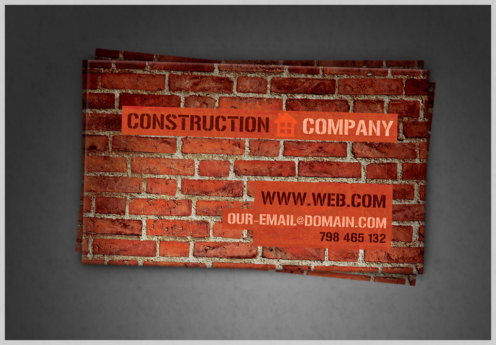 Construction Company Business Card PSD thiet ke bo nhan dien thuong hieu chuyen nghiep