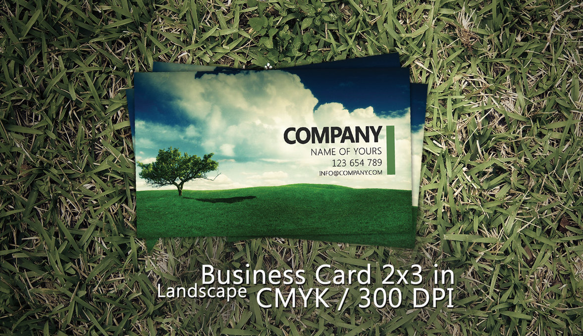 Landscape Business Card PSD thiet ke bo nhan dien thuong hieu chuyen nghiep