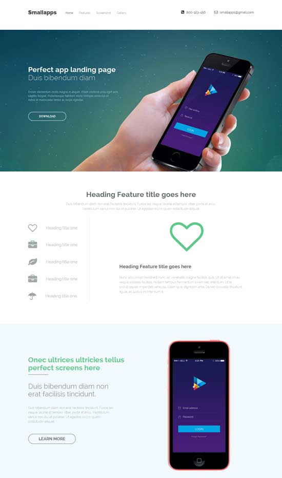 smart app responsive bootstrap 3 app landing page thiet ke web ban hang