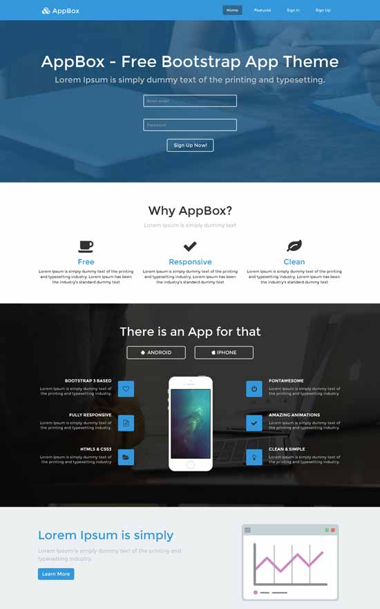 appbox free app landing page template thiet ke web ban hang