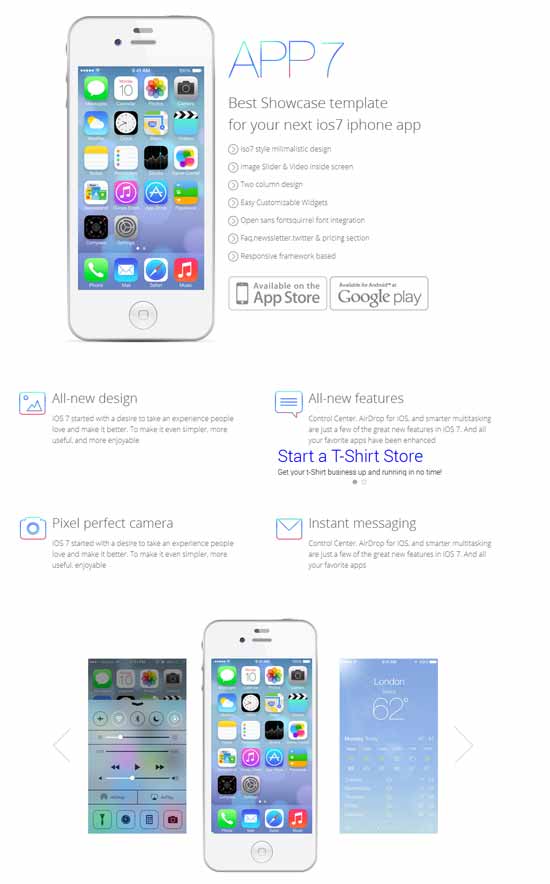 ios7 app responsive landing page web template thiet ke web ban hang