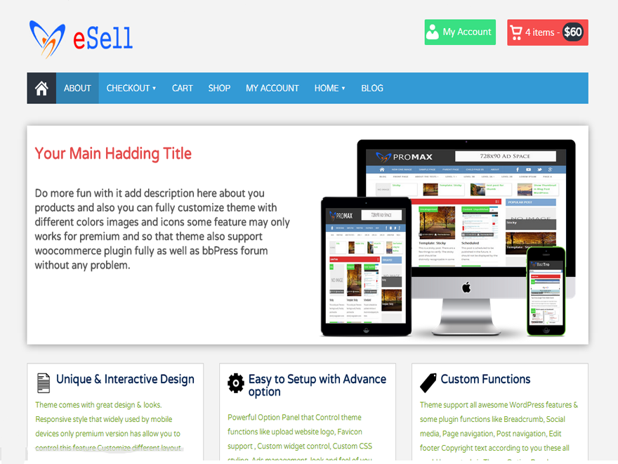 esell free wordpress woocommerce theme thiet ke web