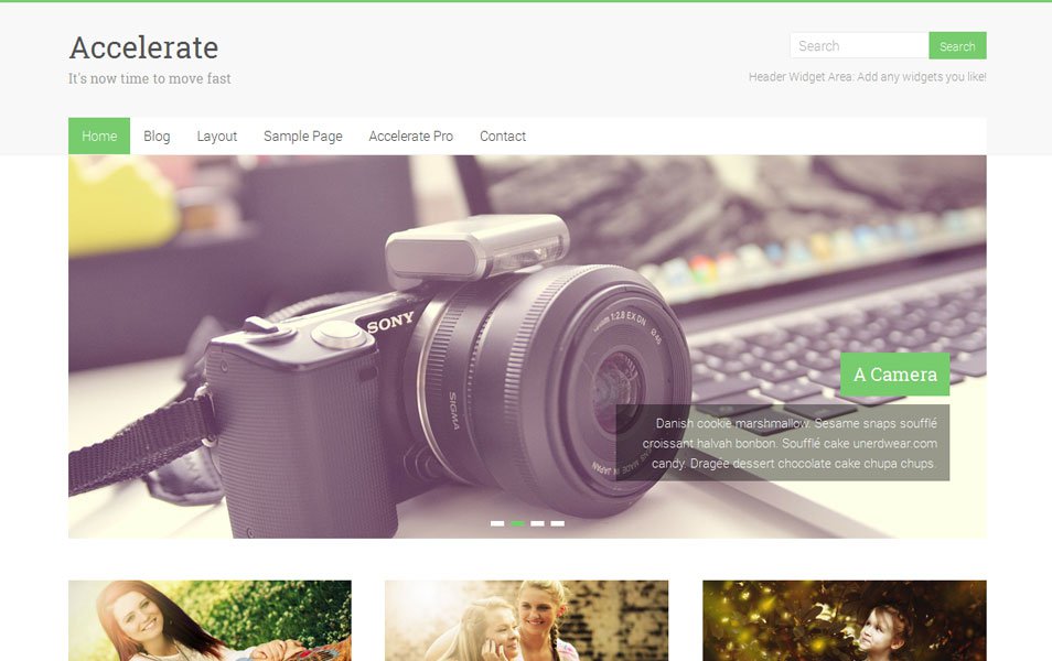 accelerate free portfolio wordpress theme thiet ke web