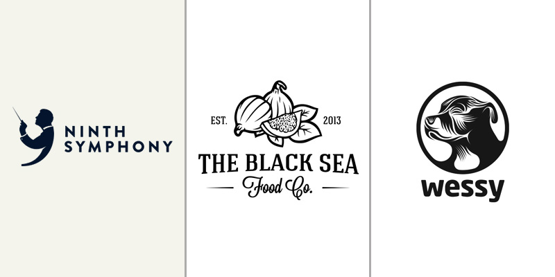 Thiet ke logo den trang dep Ninth Symphony/The Black Sea Food Co/Wessy