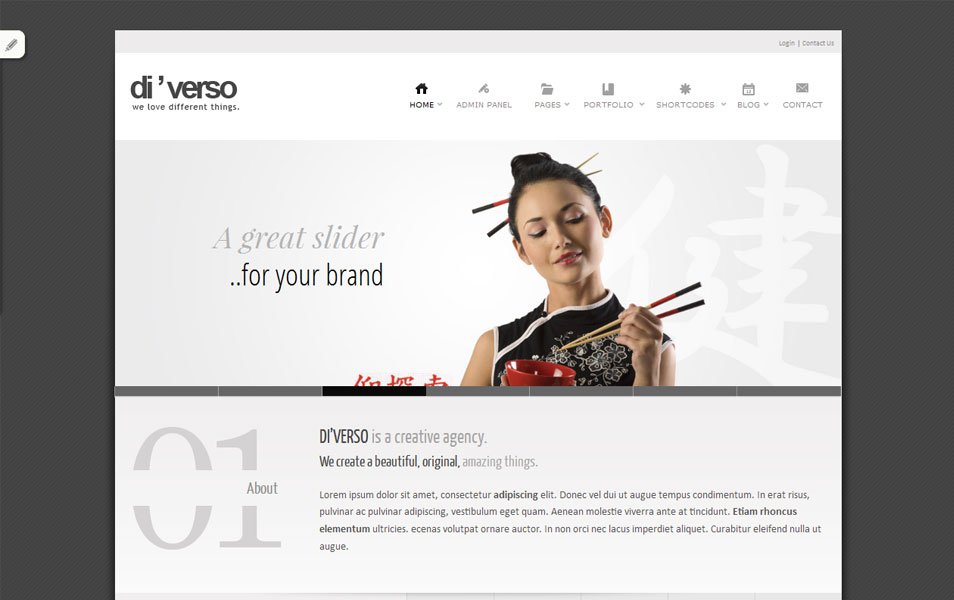 diverso free portfolio wordpress theme thiet ke web