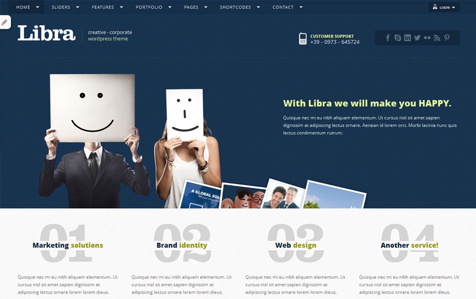 libra free portfolio wordpress theme thiet ke web