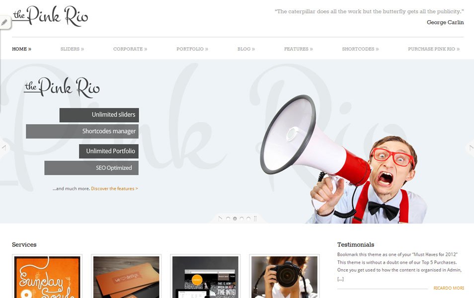 pinkrio free portfolio wordpress theme thiet ke web