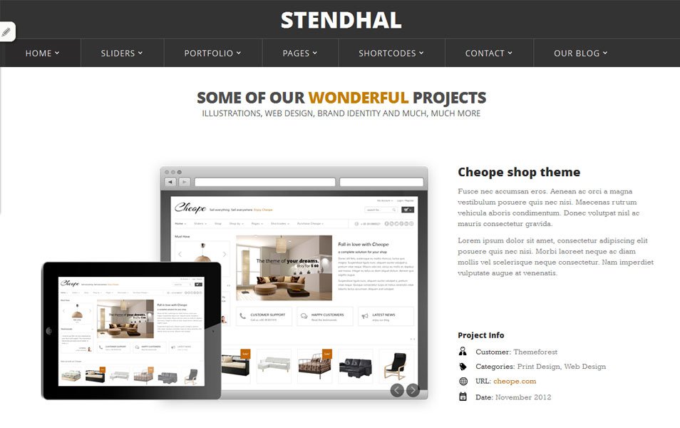 stendhal free portfolio wordpress theme thiet ke web