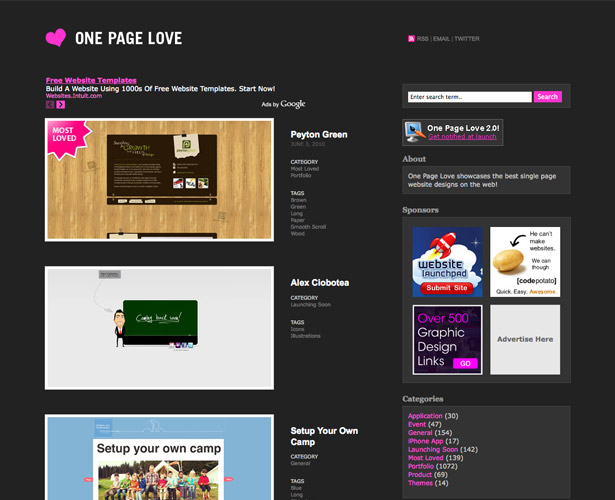 onepagelove thiet ke web