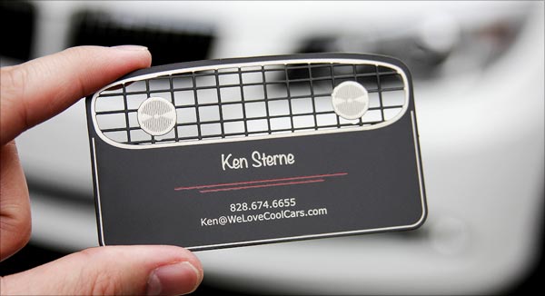 Thiet ke bo nhan dien thuong hieu sang tao Classic-Car-Black-Lasercut-Business-Card-2