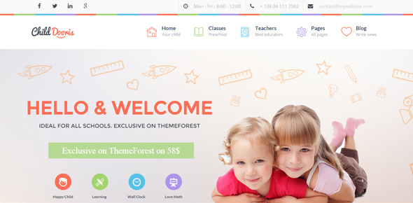 Thiet ke website chuyen nghiep Child-Dooris---Kindergarten-&-School-WordPress-Theme