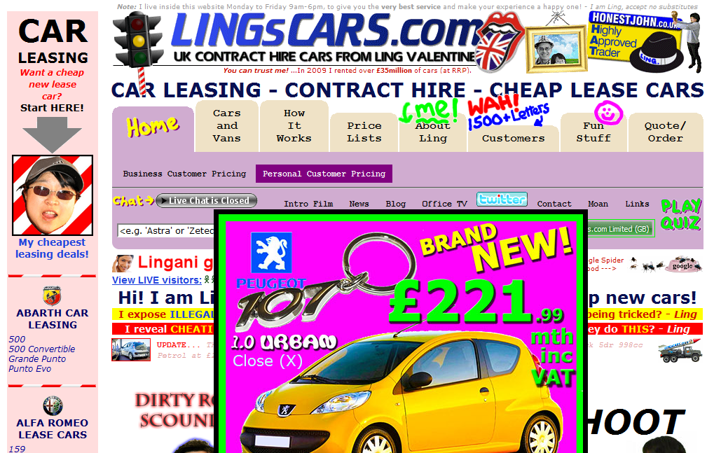 website quảng cáo lòe loẹt