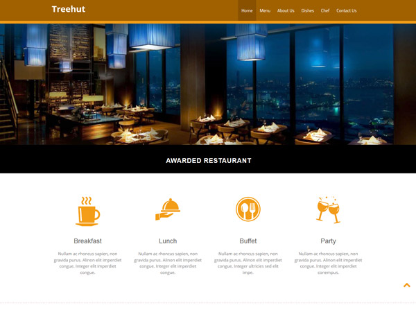 thiet ke web nha hang dep TreeHut Template