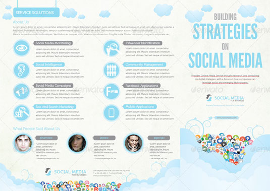 brochure bộ nhận diện thương hiệu thú vị Social Media print template