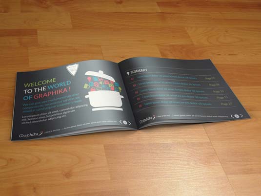 thiết kế brochure bộ nhận diện thương hiệu thú vị Graphika booklet