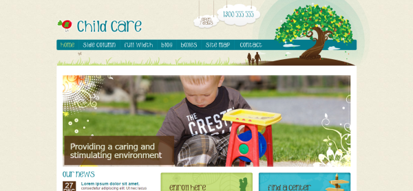 thiết kế website trường học siêu đẹp Child Care