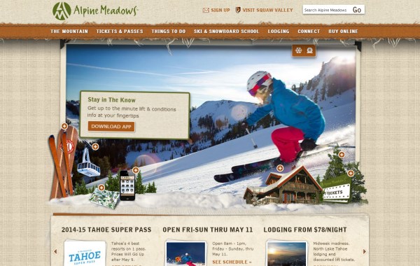 Những mấu thiết kế website ấn tượng Alpine Meadows