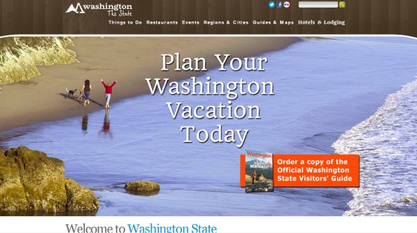 Những mấu thiết kế website ấn tượng Experience Washington