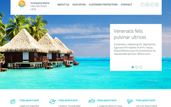 Những mấu thiết kế website ấn tượng Responsive Travel Agency