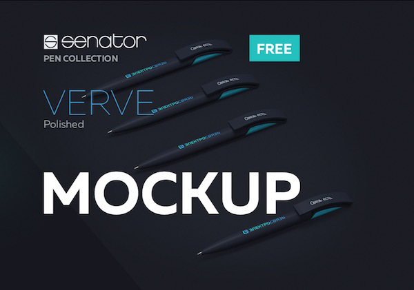 thiết kế bao bì sản phẩm mockup miễn phí phần 3 Senator Pen Mockup Verve